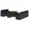 vidaXL Conjunto de Sof&aacute; de Jardim com almofada 10 pcs Preto