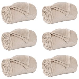 vidaXL Cobertores de Sof&aacute; 6 unid. Bege 220 x 240 cm 8.23 kg L&atilde;