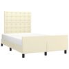vidaXL Estrutura de cama c/ cabeceira couro artificial 120x200cm creme