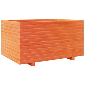 vidaXL Vaso/floreira de jardim 90x60x49,5 cm pinho maci&ccedil;o castanho mel
