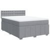 vidaXL Cama com molas/colch&atilde;o 140x190 cm tecido cinzento-claro