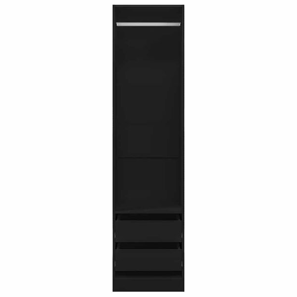 vidaXL Roupeiro com gavetas 50x50x200 cm derivados de madeira preto