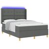 vidaXL Cama Box com colch&atilde;o com led Cinzeto 140 x 190 cm tecido