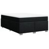 vidaXL Cama com molas/colch&atilde;o 160x200 cm tecido preto