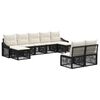 vidaXL Conjunto de Sof&aacute; de Jardim 9 unid. Preto vime PE