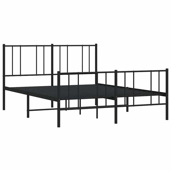 vidaXL Estrutura de cama com cabeceira e p&eacute;s 120x200 cm metal preto