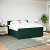 vidaXL Cama com molas/colch&atilde;o 200x200 cm veludo verde-escuro