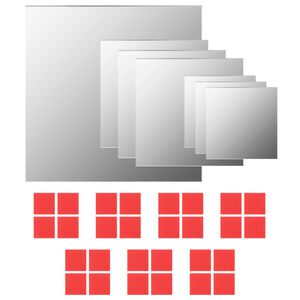 vidaXL Conjunto de espelhos de parede quadrados 7 pcs vidro