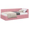 vidaXL Estrutura de Cama de Canto com Colch&atilde;o 2 unid. Rosa 90 x 190 cm
