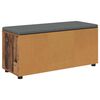 vidaXL Banco de Hall com almofada Madeira antiga 100 x 38 x 46 cm