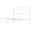vidaXL Estrutura de cama em metal com cabeceira 107x203 cm branco