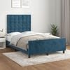vidaXL Estrutura de cama com colch&atilde;o azul escuro 120x190 cm Veludo