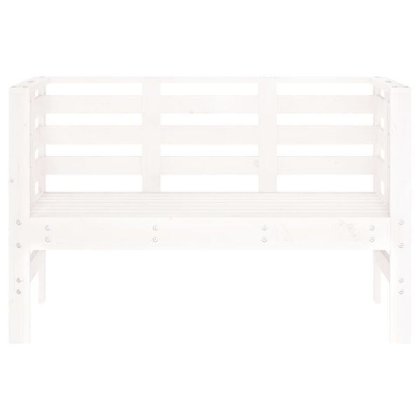 vidaXL Banco de jardim 111,5x53x71 cm madeira de pinho maciça branco
