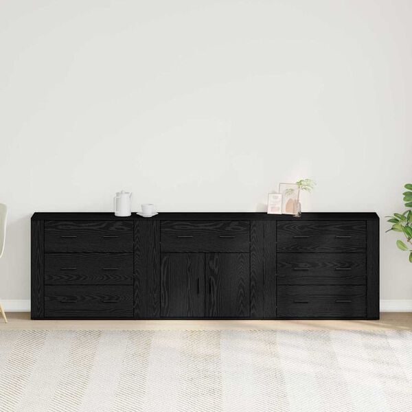 vidaXL Buffet Carvalho Preto 240 x 33 x 70 cm Madeira processada