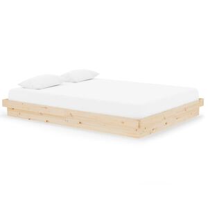 vidaXL Estrutura de cama king 150x200 cm madeira maci&ccedil;a