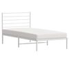 vidaXL Estrutura de cama com cabeceira 80x200 cm metal branco