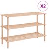 vidaXL Sapateiras com 3 prateleiras 2 pcs madeira de abeto maci&ccedil;a