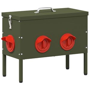 vidaXL Comedouro para galinha Verde Oliva 41,5 x 20,5 x 33 cm