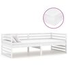 vidaXL Sof&aacute;-cama com colch&atilde;o 90x200 cm pinho maci&ccedil;o branco