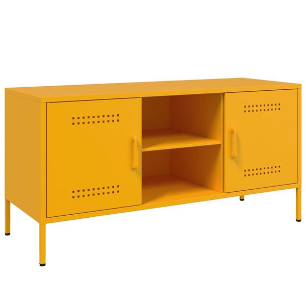 vidaXL M&oacute;vel de TV 100,5x39x50,5 cm a&ccedil;o amarelo mostarda