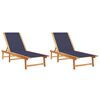 vidaXL Espregui&ccedil;adeiras 2 pcs madeira de ac&aacute;cia maci&ccedil;a/textilene azul