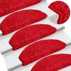 vidaXL Tapetes de escada 10 pe&ccedil;as 65x21x4 cm vermelho semicircular grande