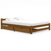 vidaXL Estrutura cama c/ 2 gavetas 140x200cm pinho maci&ccedil;o castanho mel