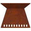 vidaXL Fire Pit Castanho 60 x 60 x 50 cm A&ccedil;o resistente &agrave;s intemp&eacute;ries