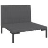 vidaXL 8 pcs conj. lounge jardim c/ almofadões vime PE cinzento-escuro