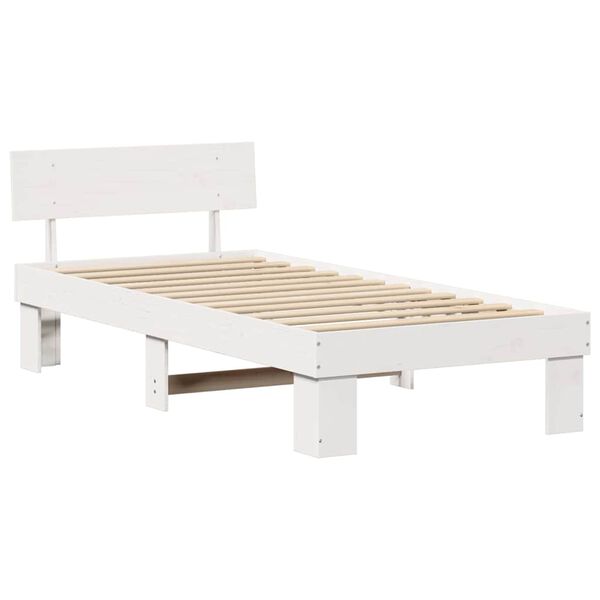 vidaXL Estrutura da Cama Branco 75 x 190 cm Madeira de Pinheiro Sólida