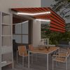 vidaXL Toldo retr&aacute;til manual com estore/LED 4,5x3 m laranja/castanho