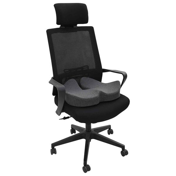 vidaXL Almofada com travesseiro Cinza Escuro 50 x 43 x 10 cm Algod&atilde;o