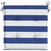 vidaXL Almofadões p/ cadeira 2pcs 40x40x4 cm tecido riscas azul/branco