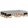 vidaXL Conjunto de Sof&aacute;s para Exterior 10 pcs Natural e Cinzento-Claro