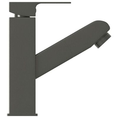 vidaXL Torneira extraível p/ lavatório casa de banho 157x172 mm cinza