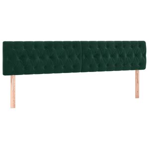 vidaXL Cabeceira de cama 2 pcs veludo 90x7x78/88 cm verde-escuro
