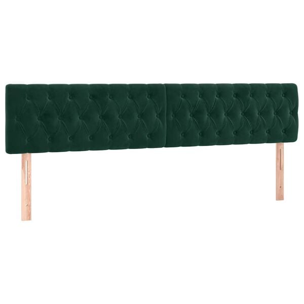 vidaXL Cabeceiras verde-escuro 180x7x78/88 cm veludo