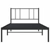 vidaXL Estrutura de cama com cabeceira 100x190 cm metal preto