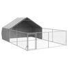 vidaXL Canil exterior para c&atilde;es com corredor 6x3x1,9 m a&ccedil;o galvanizado