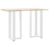 vidaXL P&eacute;s de mesa de bar em forma de T, 2 pe&ccedil;as, branco, 50x35x(90-91) cm, a&ccedil;o