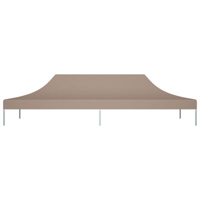 vidaXL Teto para tenda de festas 6x3 m 270 g/m² cinzento-acastanhado