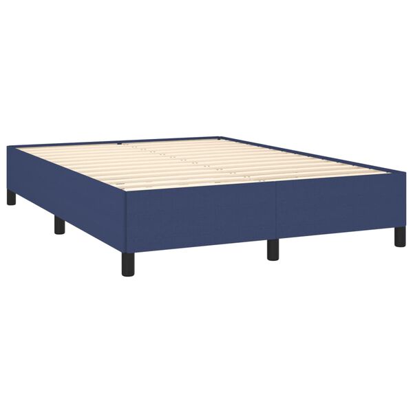 vidaXL Estrutura de cama sem colchão 140x190 cm tecido azul