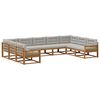 vidaXL Conjunto de Sof&aacute;s para Exterior 9 pcs Natural e Cinzento-Claro