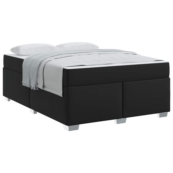 vidaXL Estrutura da Cama com colch&atilde;o Preto 160 x 200 cm tecido