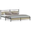 vidaXL Estrutura de cama sem colch&atilde;o 193x203cm metal carvalho sonoma