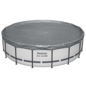 Bestway Capa para Piscina &Oslash;6,71 m Redondo Poli&eacute;ster Cinzento