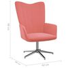 vidaXL Cadeira de descanso com banco veludo rosa
