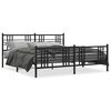 vidaXL Estrutura de cama com cabeceira e pés 183x213 cm metal preto