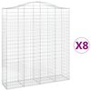 vidaXL Cestos gabi&atilde;o arqueados 8pcs 200x50x220/240cm ferro galvanizado