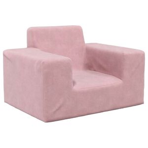 vidaXL Sof&aacute; infantil de pel&uacute;cia rosa